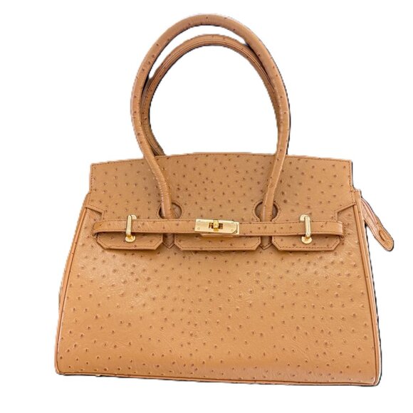 No label Handbags - Stylish, tan leather handbag, big, roomy, travel/city bag, NEW.